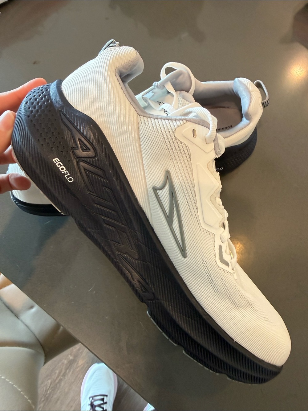 Altra White and Navy Running Shoes Altra FWD  VIA.